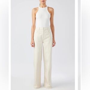 Triarchy Ms. Fonda High Rise Wide Leg - Off White